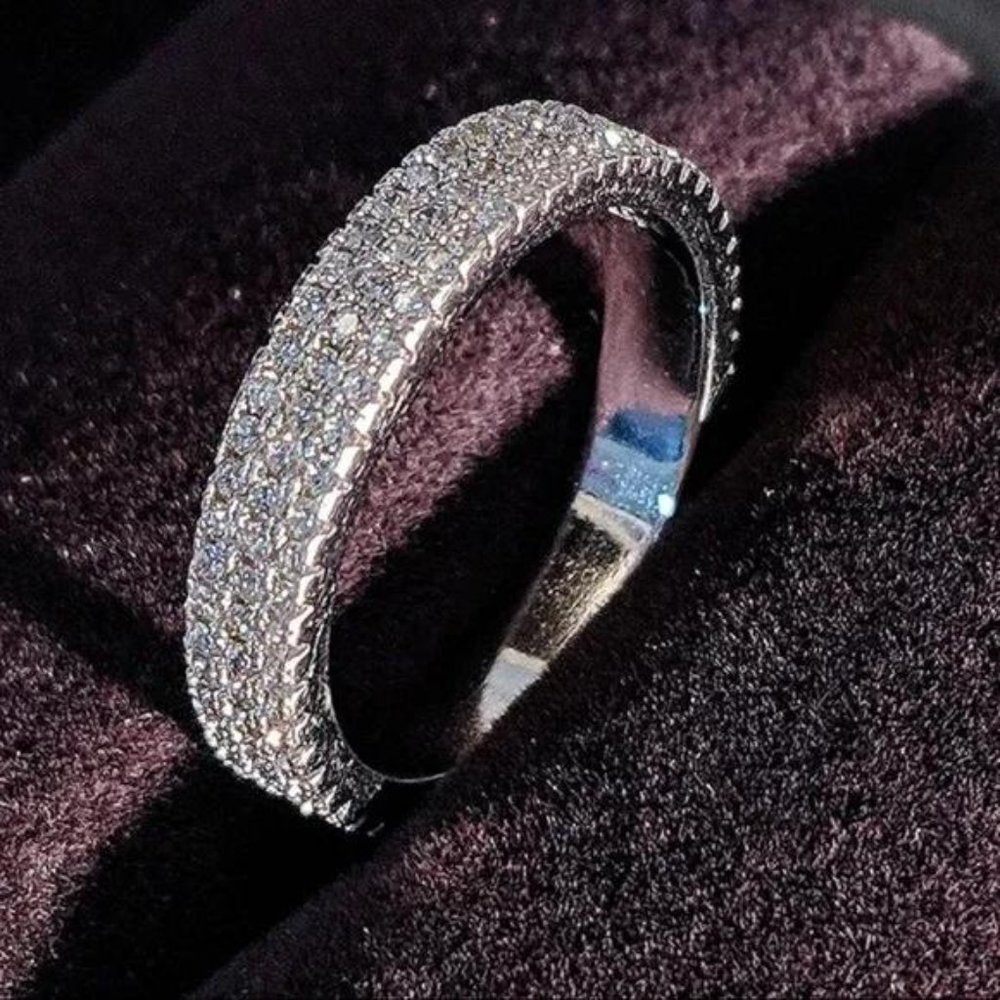NEW 925 STERLING SILVER FULL ETERNITY BAND RING, CUTE RING, SHINY RING. - Picture 3 of 5